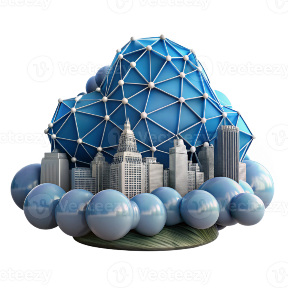 serene traditional Smart City Cloud Computing Networked Urban Infrastructure high quality png
