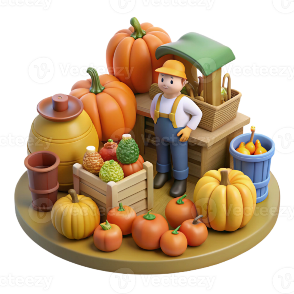 wonderful classic Autumn Harvest Market Pumpkins, Produce, and Fall Bounty high resolution png
