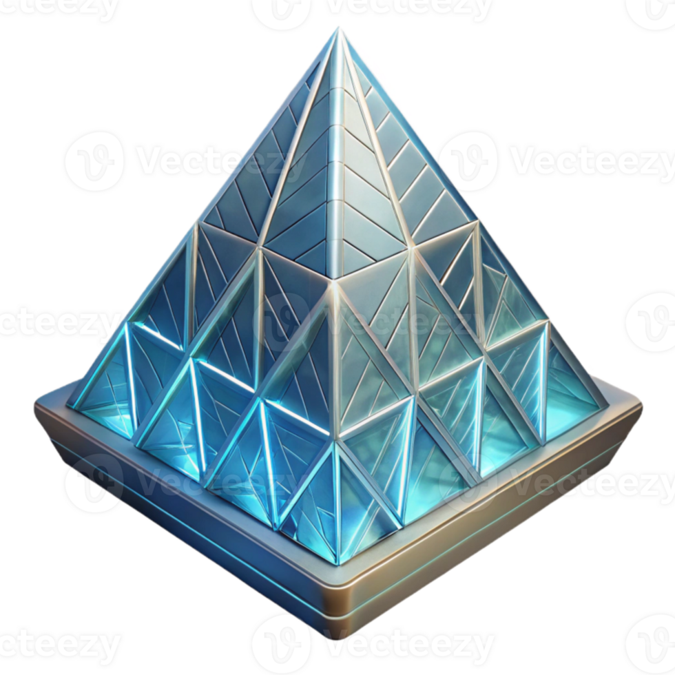 Futuristic Glass Pyramid Structure Design, Architecture, and Geometry png