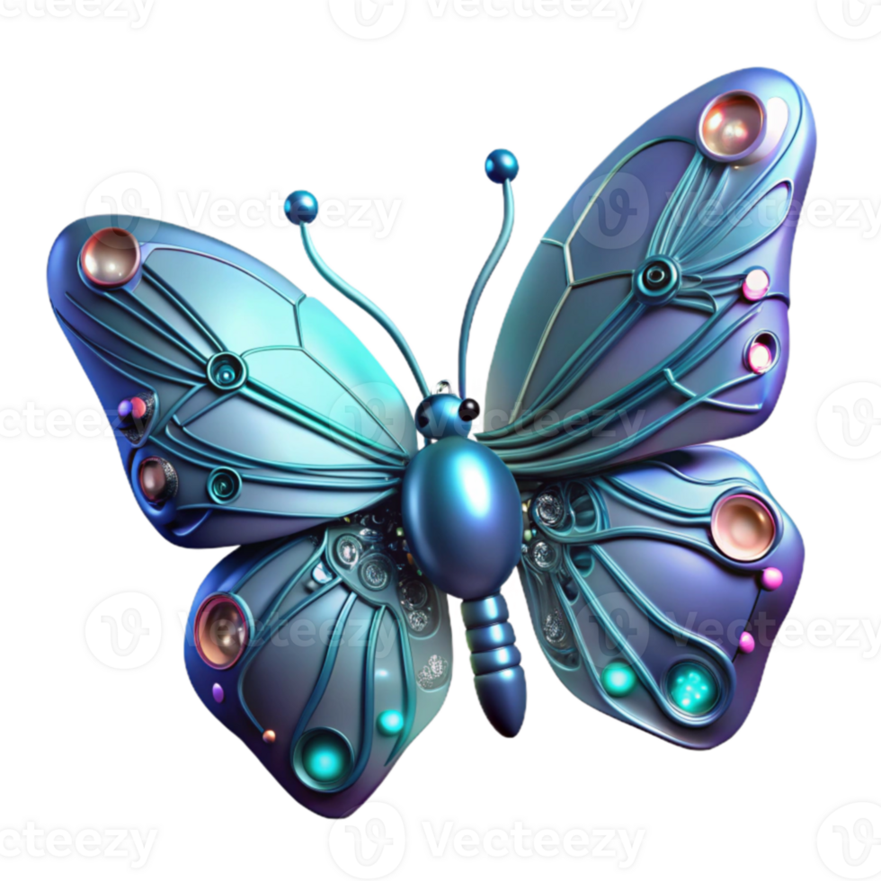 elegant abstract Cybernetic Butterfly Mechanical Insect Design authentic png