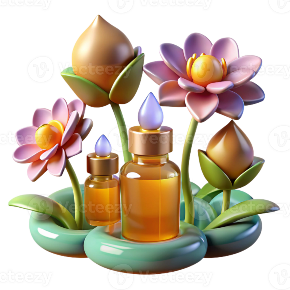 extraordinary modern Lotus Flower Essential Oil Aromatherapy, Relaxation, Natural Fragrance high quality png
