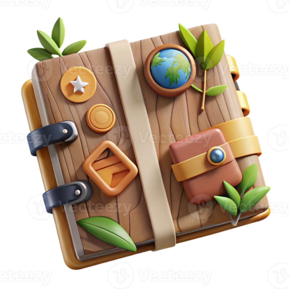 Wooden Journal Nature Inspired Travel Diary png