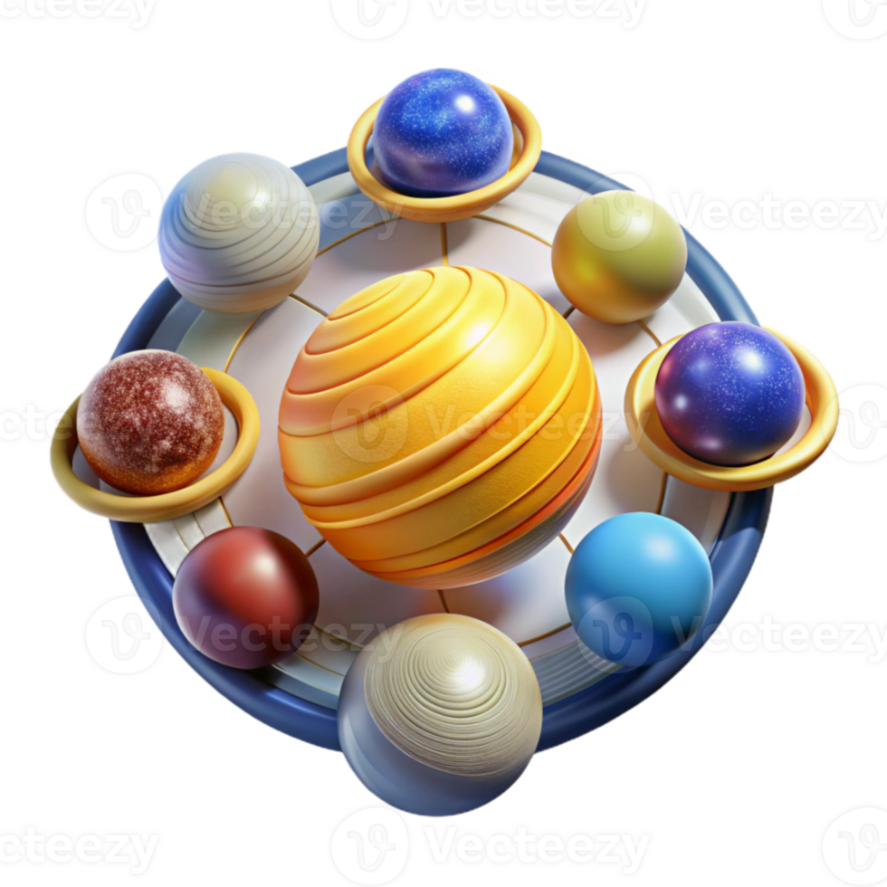 Cosmic Sphere Arrangement A Celestial 3D Render png