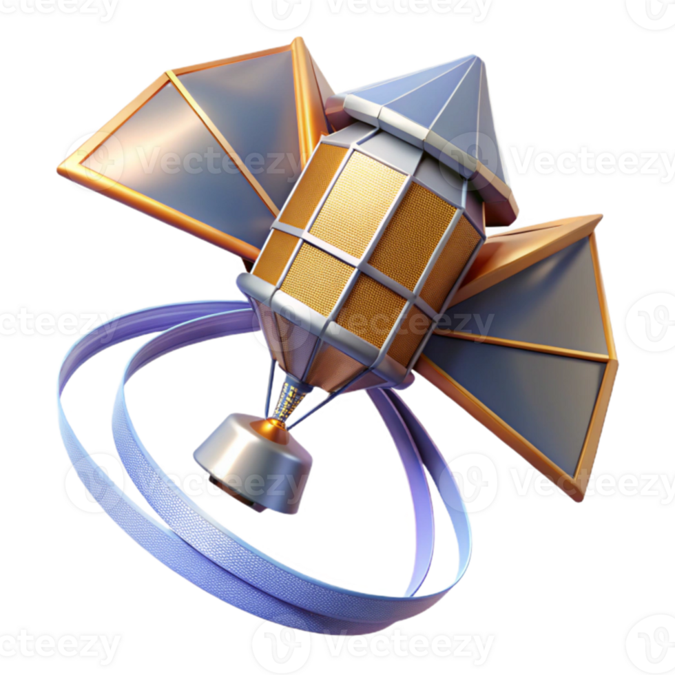 Futuristic Lantern 3D Render of a Rotating Spacecraft png