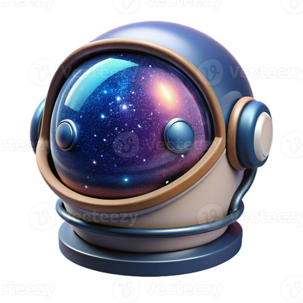 Cosmic Helmet A 3D Render of Space Exploration png