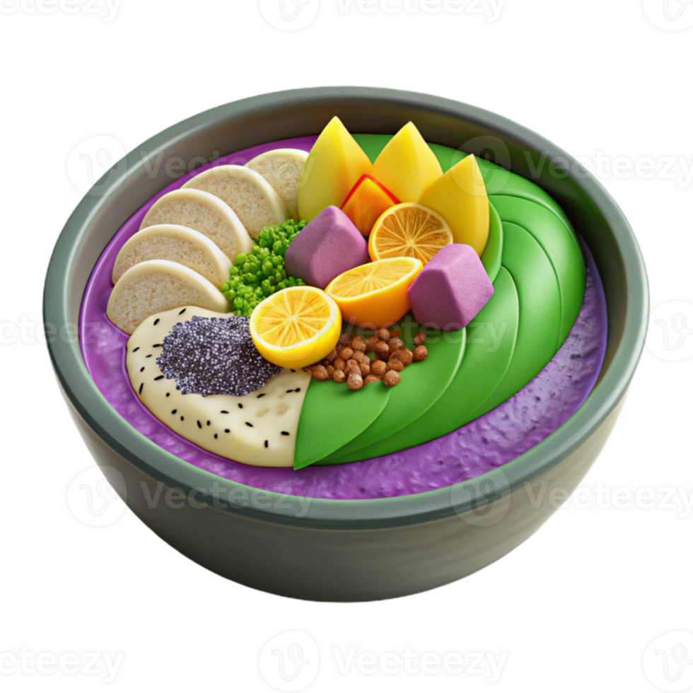 Vibrant Fruit Grain Breakfast Bowl png