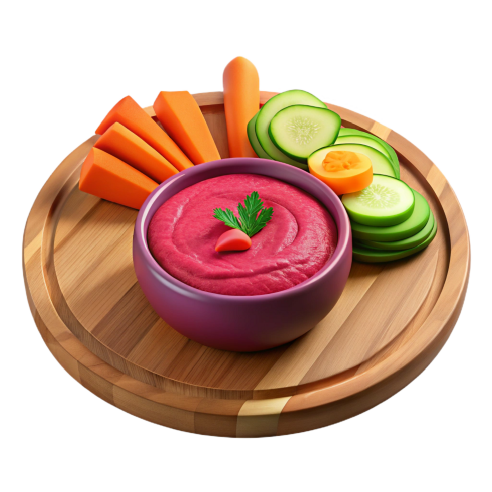 wonderful abstract Vibrant Beetroot Dip with Carrot and Cucumber exclusive png