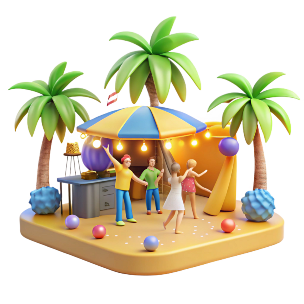 extraordinary contemporary Tropical Beach Party Under a Canopy original png