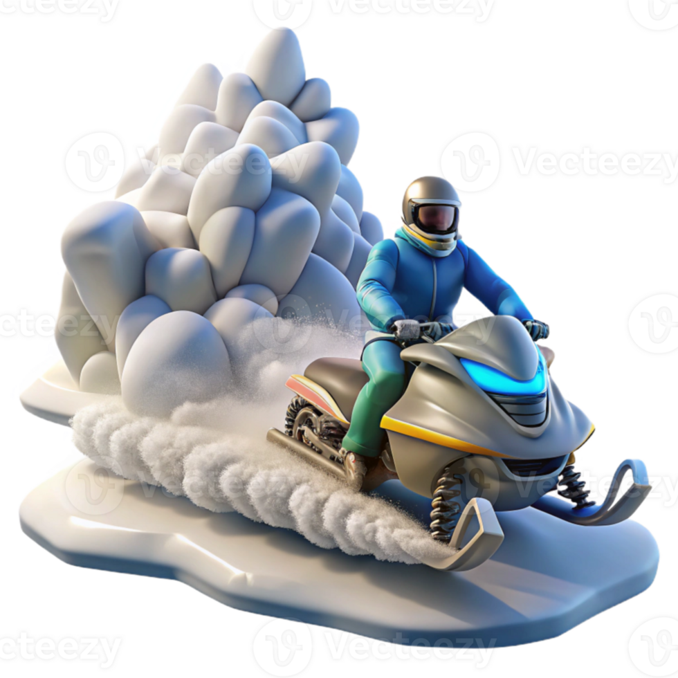 magnificent rustic Snowmobile Rider Speeding Through Winter Snowdrift genuine png