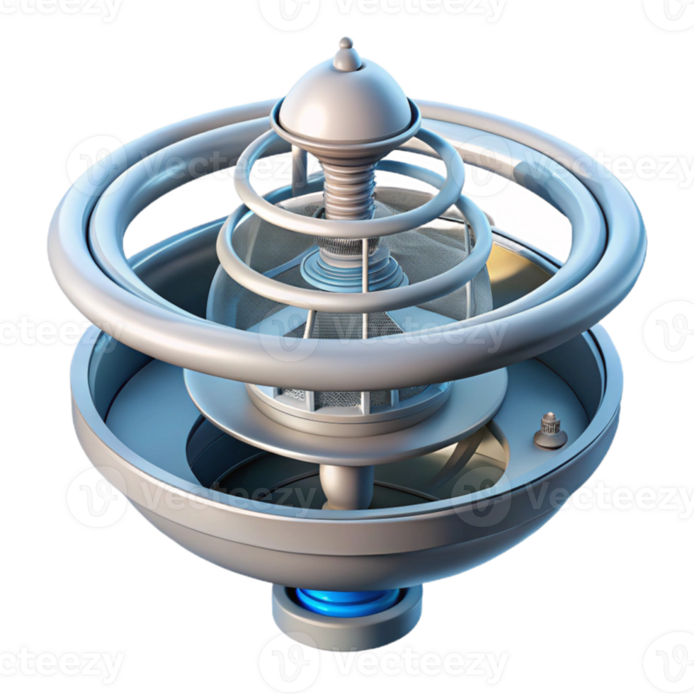 wonderful contemporary Futuristic Spinning Top Complex Mechanical Design genuine png