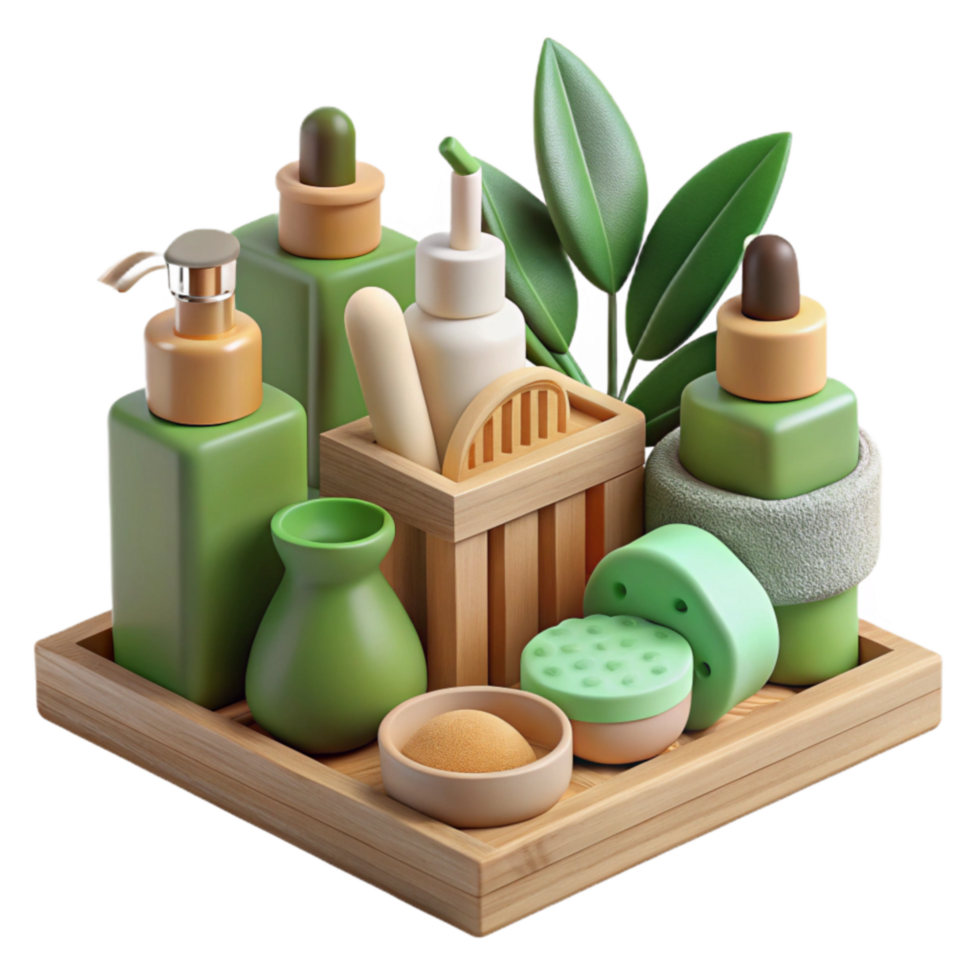 vibrant classic Spa Day Essentials Organic Bath Products Bamboo Tray exclusive png