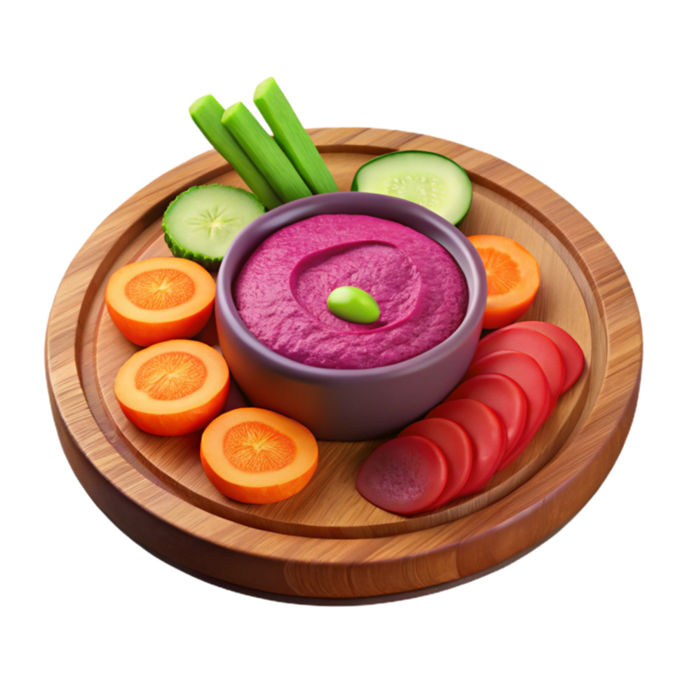 magnificent classic Vibrant Beet Hummus with Veggie Tray original png