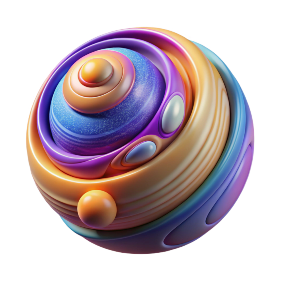 magnificent rustic Abstract Colorful 3D Sphere, Swirling Galaxy Design high resolution png