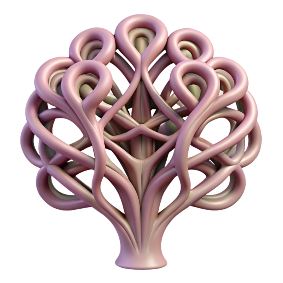 vibrant modern Abstract 3D Knotted Design Intricate Intertwined Structure original png