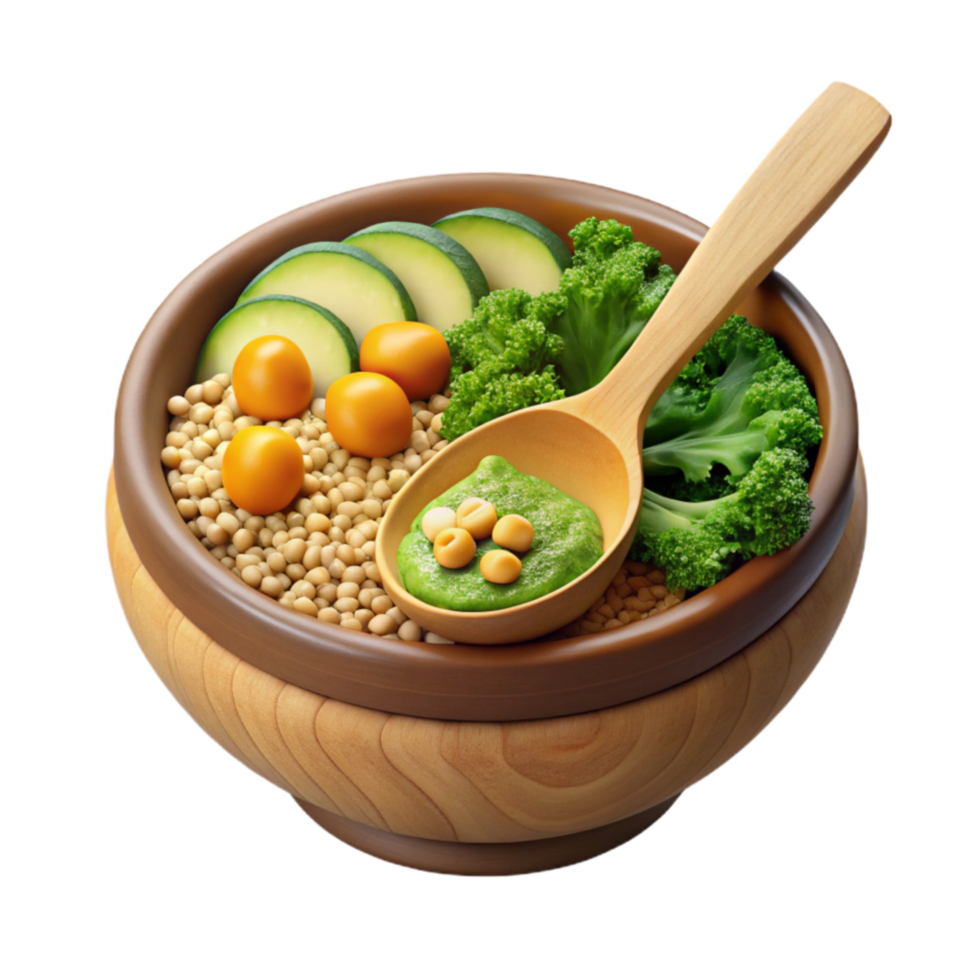 elegant creative Healthy Vegetarian Bowl Zucchinis, Broccoli, and Soybeans detailed png