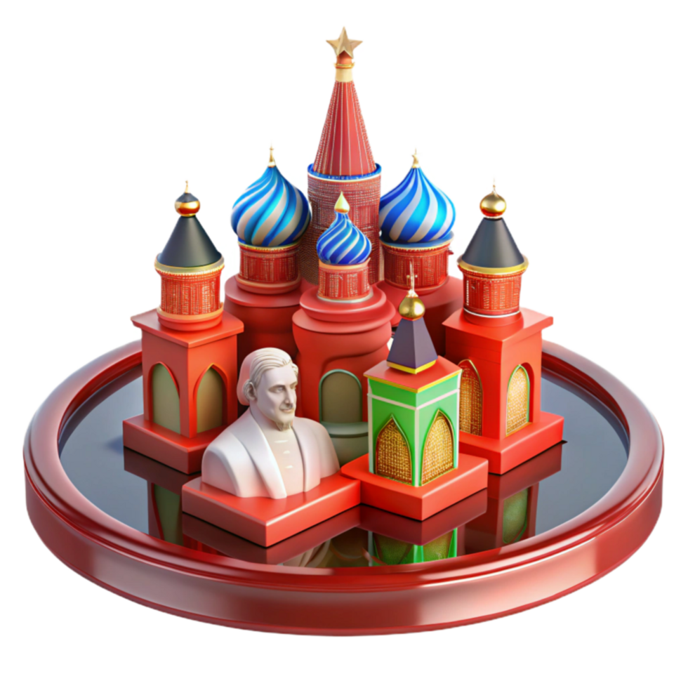 vibrant vintage 3D Model Iconic Russian Architecture Monument genuine png