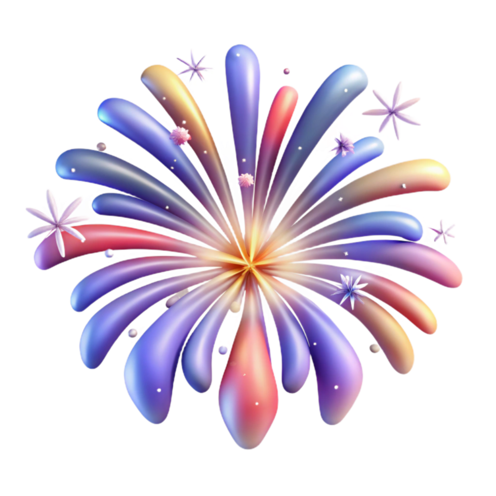 Colorful Fireworks Burst, Celebration Design Element png