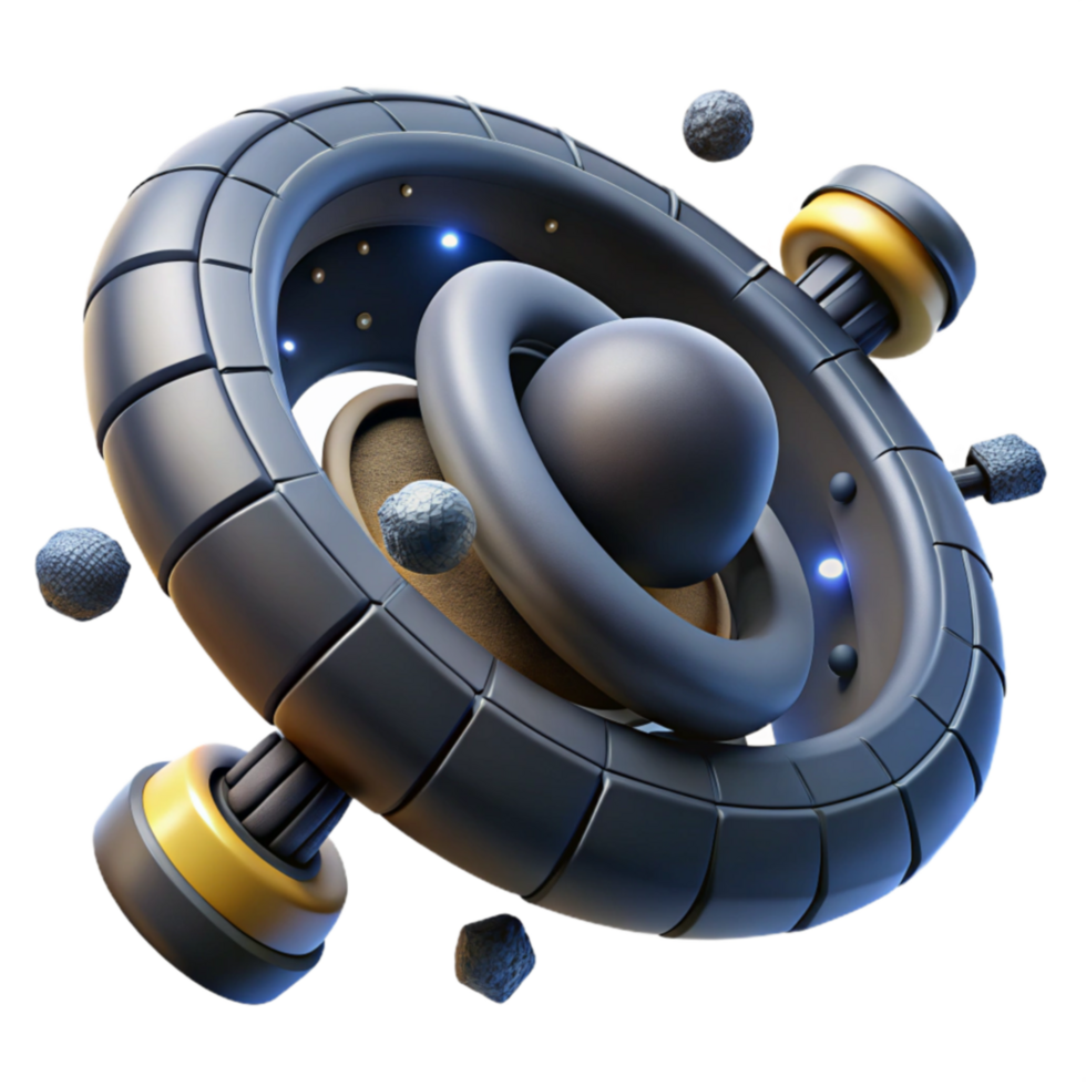 Abstract 3D Spacecraft Rendering Futuristic Design png