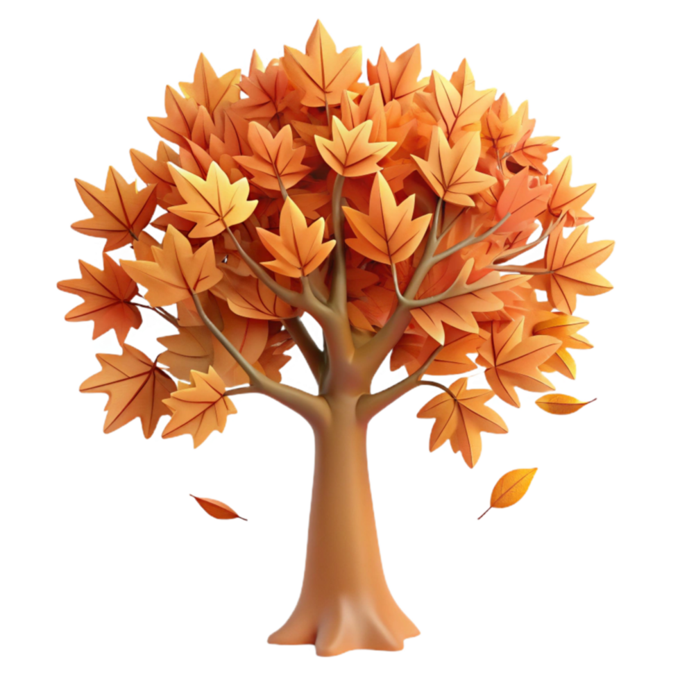 beautiful traditional Autumn Tree Fall Foliage, Orange Leaves high quality png