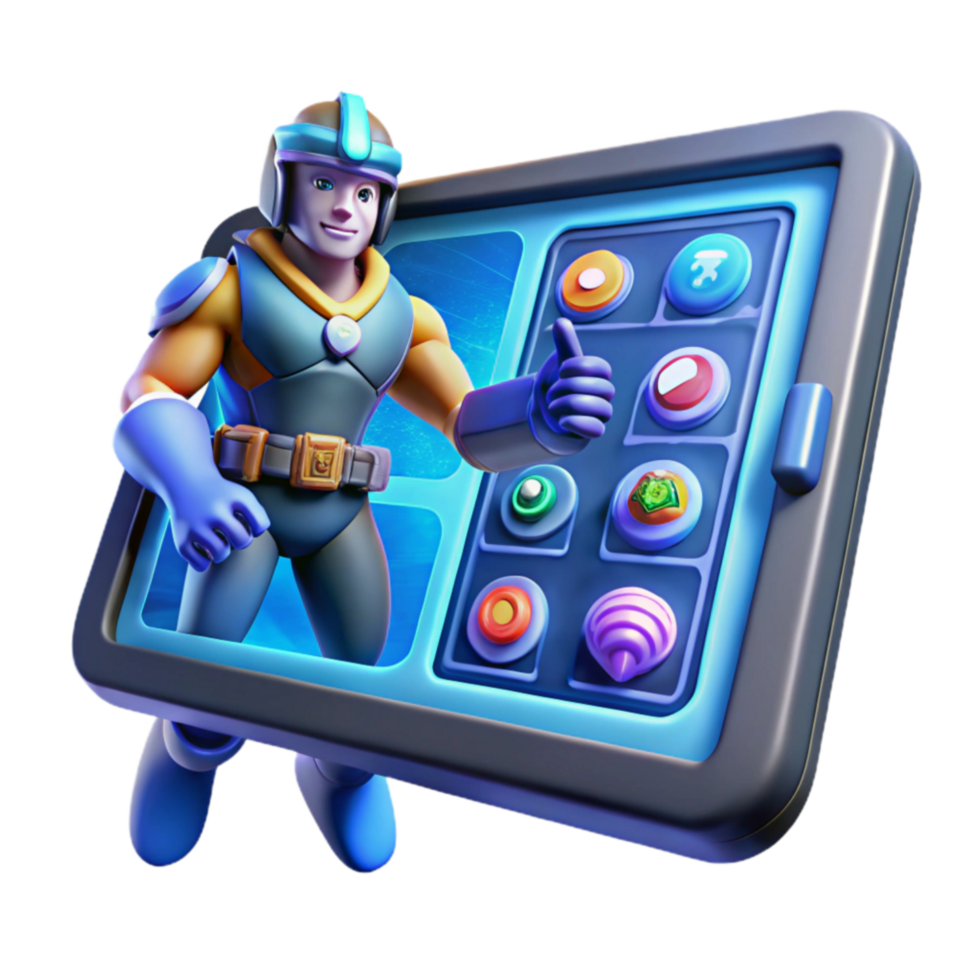 dramatic rustic Futuristic Interface 3D Animated Hero Interactive Control Panel genuine png