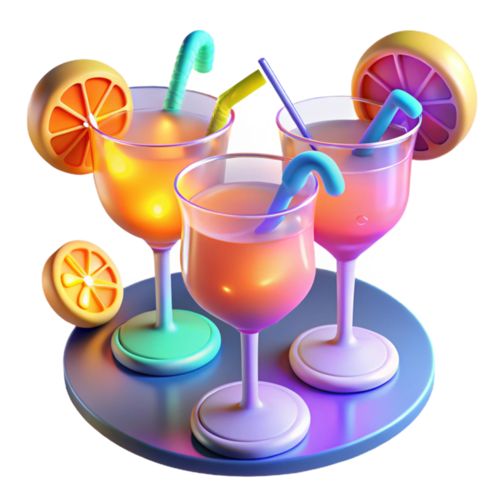 elegant rustic Summer Cocktails Refreshing Drinks on a Tray genuine png