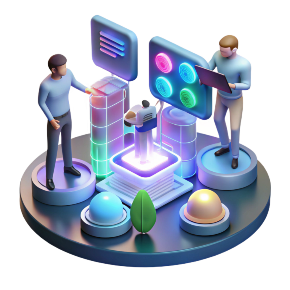 vibrant artistic Interactive Data Visualization A 3D User Experience high quality png