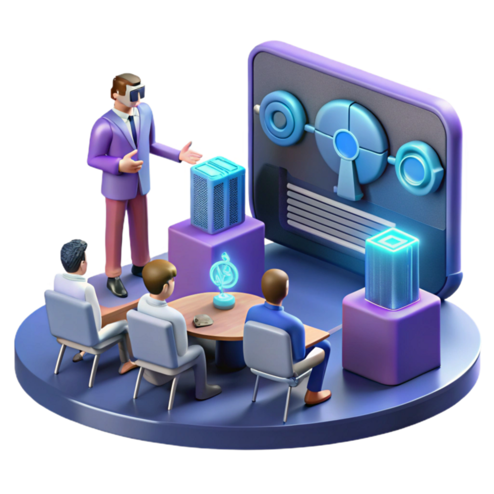 extraordinary abstract Virtual Reality Presentation Team Meeting, Data Visualization, 3D Technology professional png