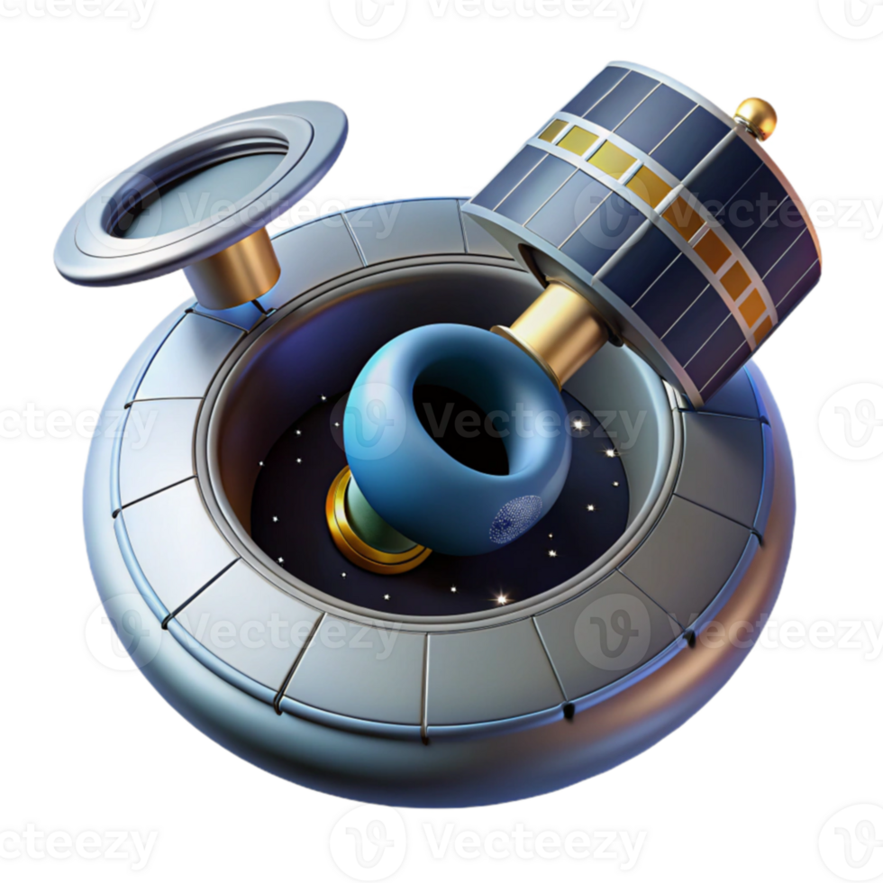 vibrant classic Spacecraft Docking Satellite Deployment in Orbit authentic png