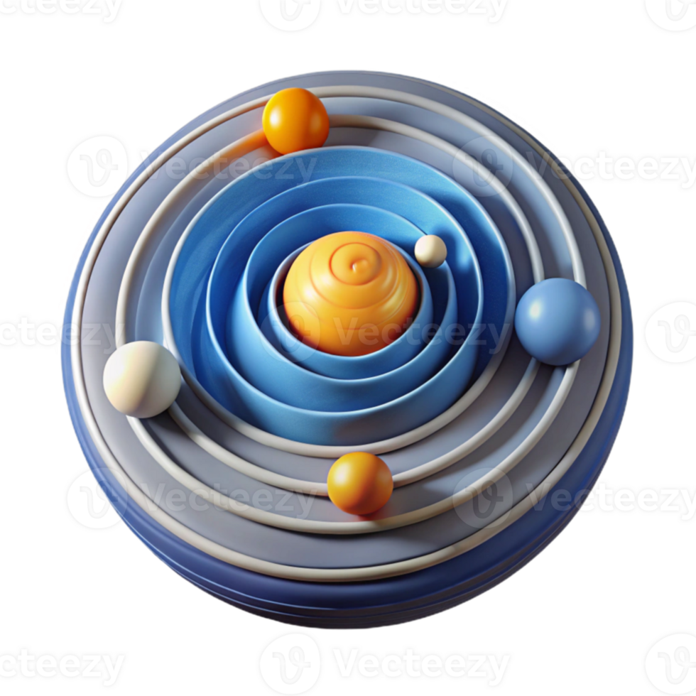 extraordinary classic Abstract Planetary System Orbital Rings and Celestial Bodies professional png
