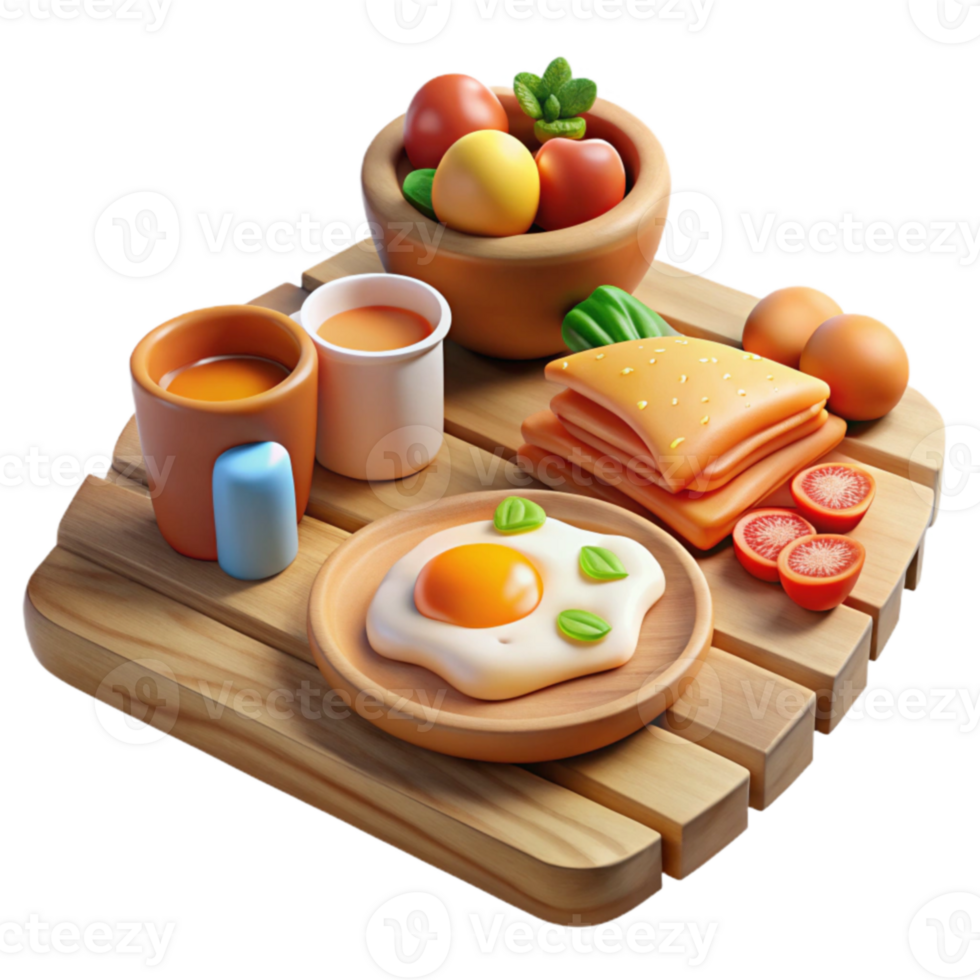 dramatic modern Delightful Breakfast Fried Egg, Pancakes, Fruit high resolution png