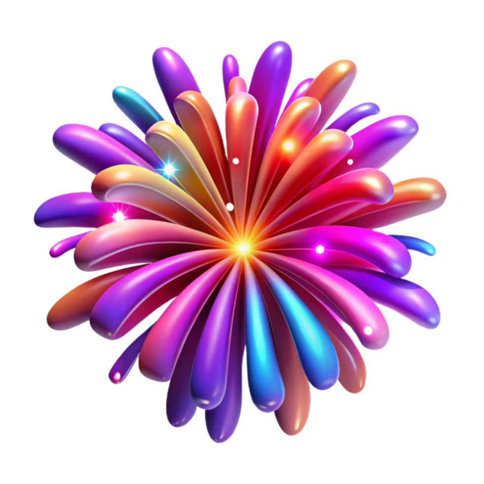 extraordinary contemporary Vibrant 3D Flower Abstract Colorful Burst professional png