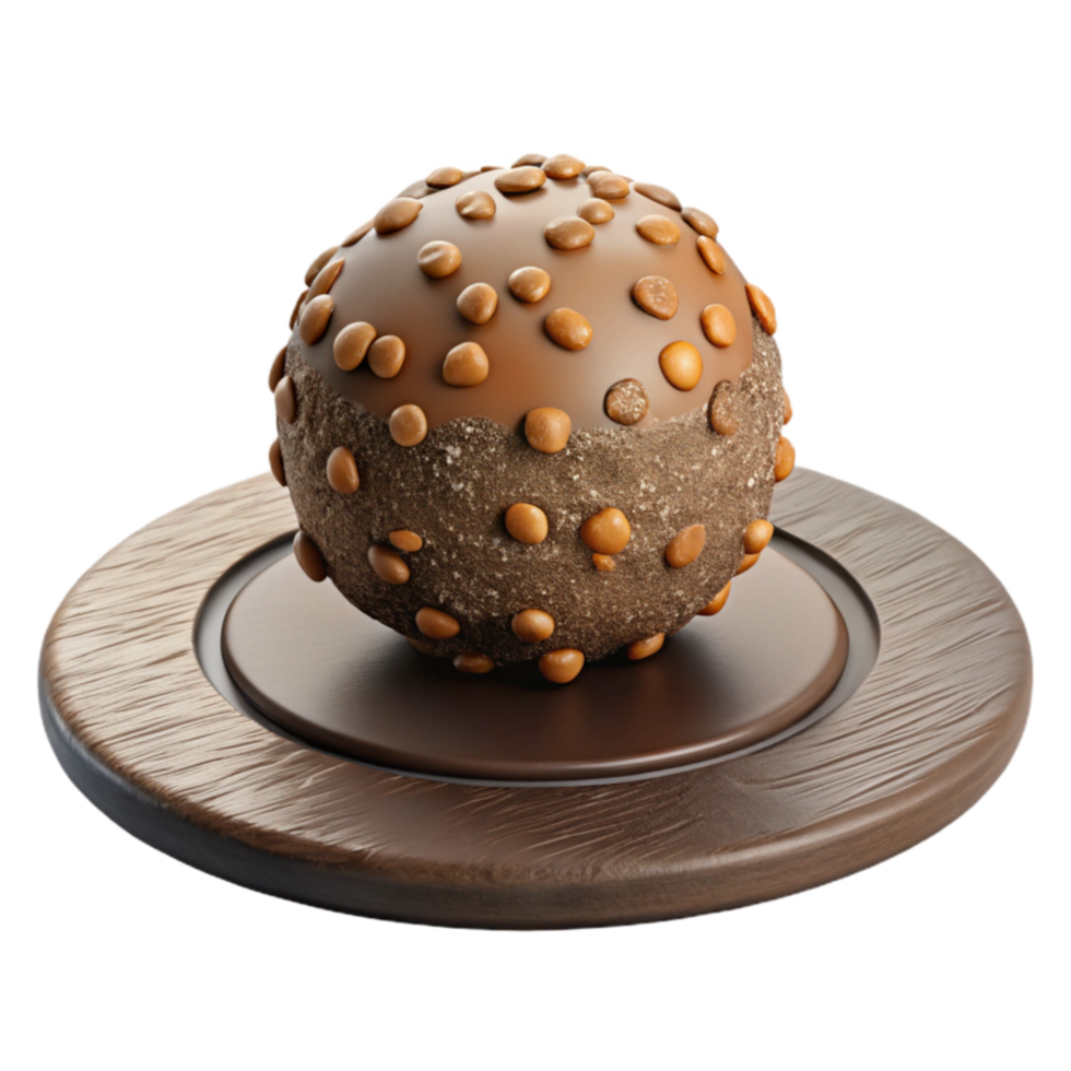 impressive abstract Chocolate Sphere Dessert Caramel, Cocoa, and Wood original png