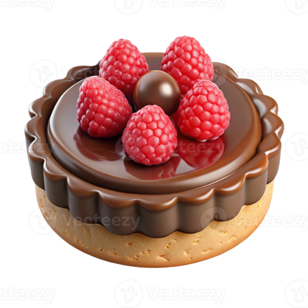 elegant traditional Chocolate Tart with Raspberries A Decadent Dessert original png