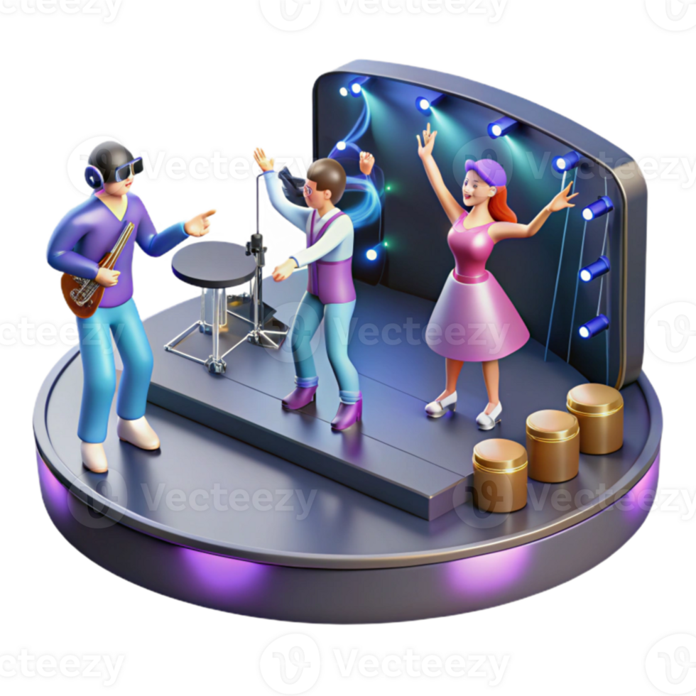 beautiful modern Virtual Concert Stage 3D Music Performance high quality png