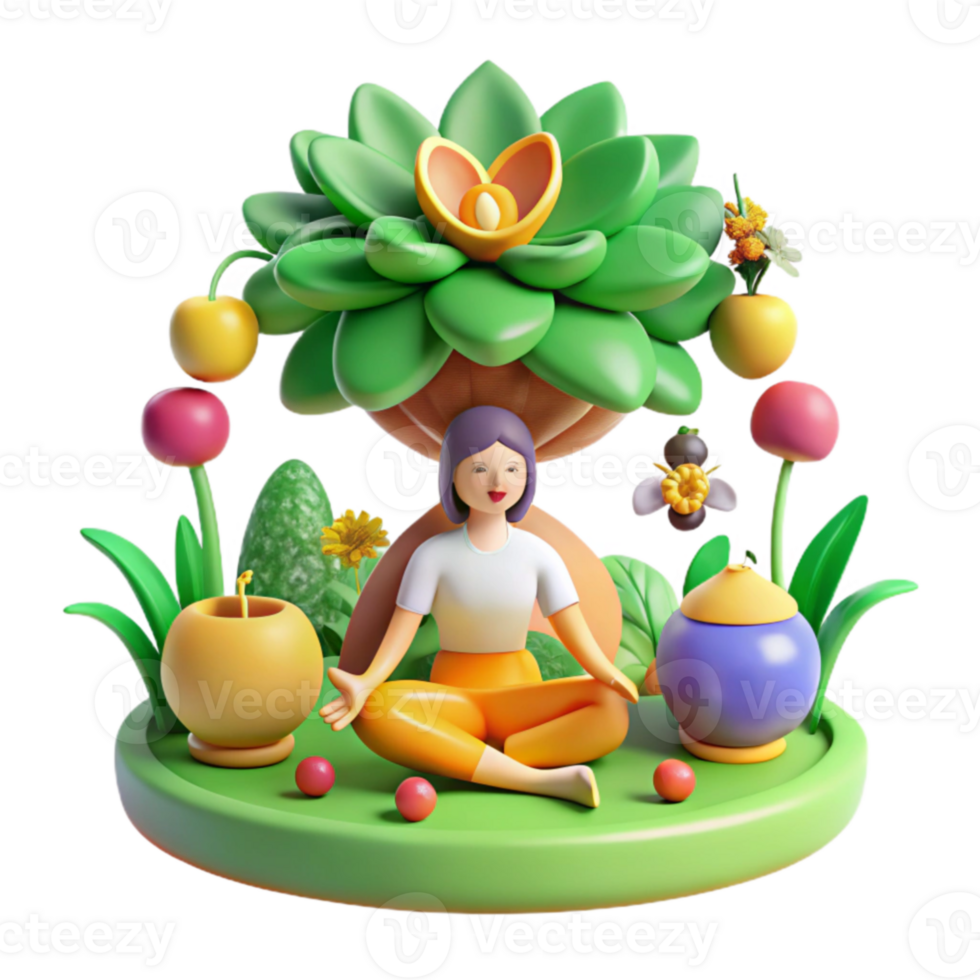 elegant abstract Mindfulness, Nature, and Tranquility A 3D Render professional png