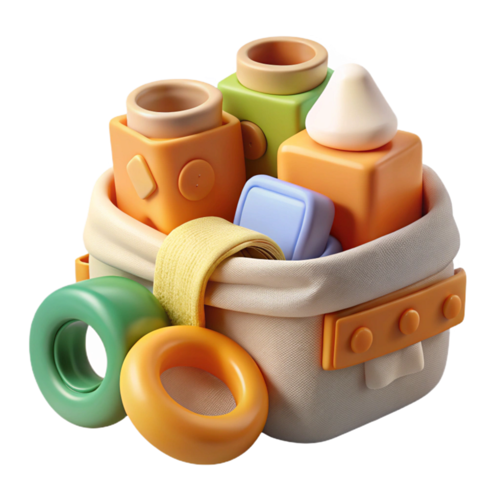 Colorful Toy Storage Bag Playful Design, Organized Fun png