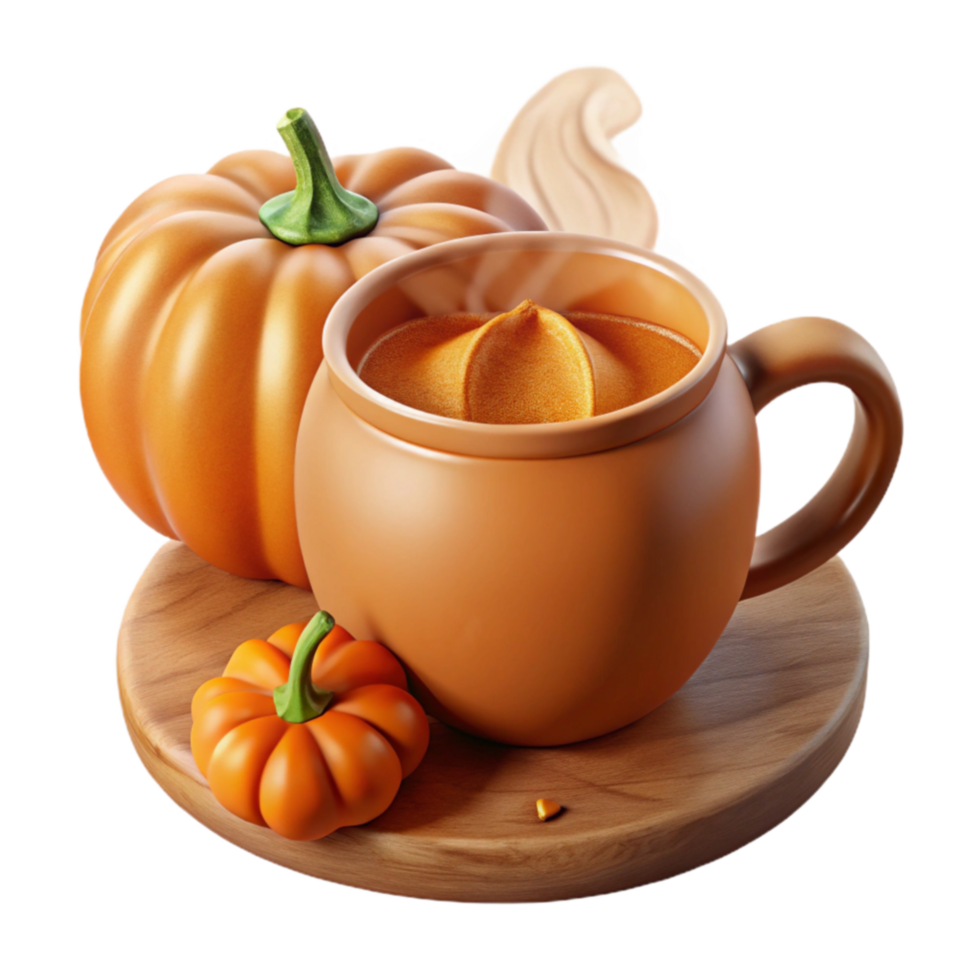 elegant contemporary Autumn Pumpkin Spice Mug Cozy Fall Drink authentic png