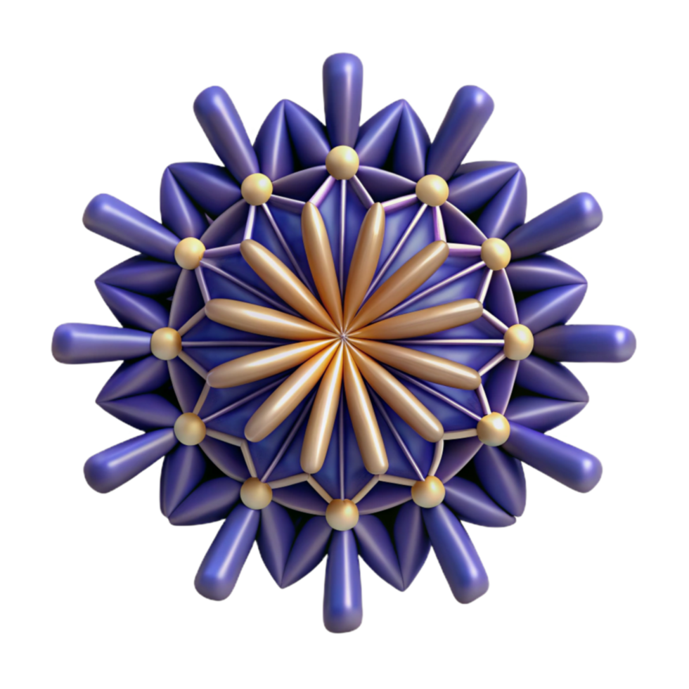 Abstract 3D Geometric Mandala Design png