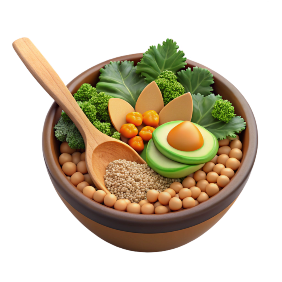 impressive classic Healthy Bowl Quinoa, Soybeans, Avocado, and Greens 4K png