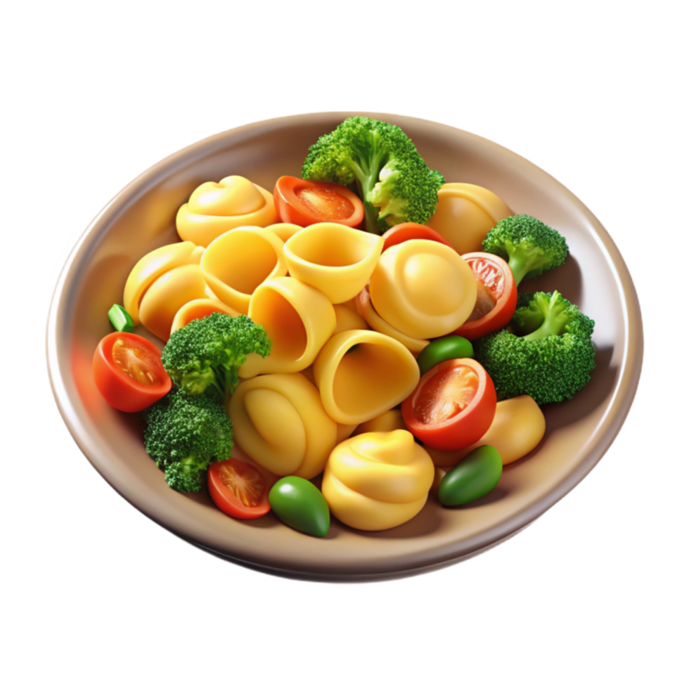 impressive abstract Delicious Pasta with Broccoli and Tomatoes professional png