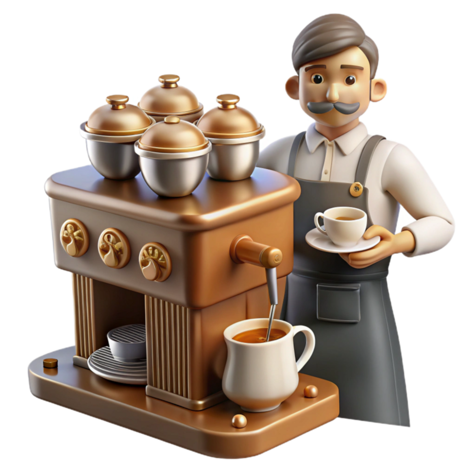Espresso Machine Barista Making Coffee png
