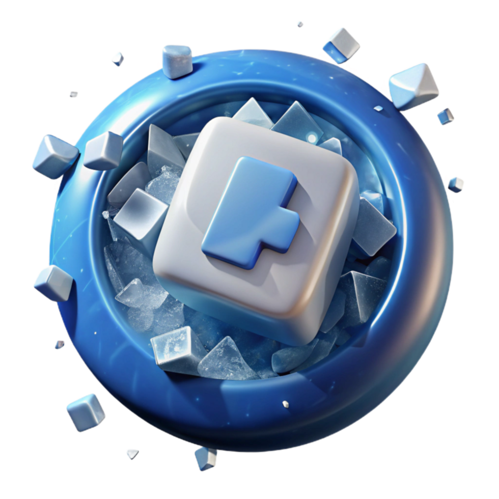 Frozen Puzzle Cube 3D Render of Abstract Design png
