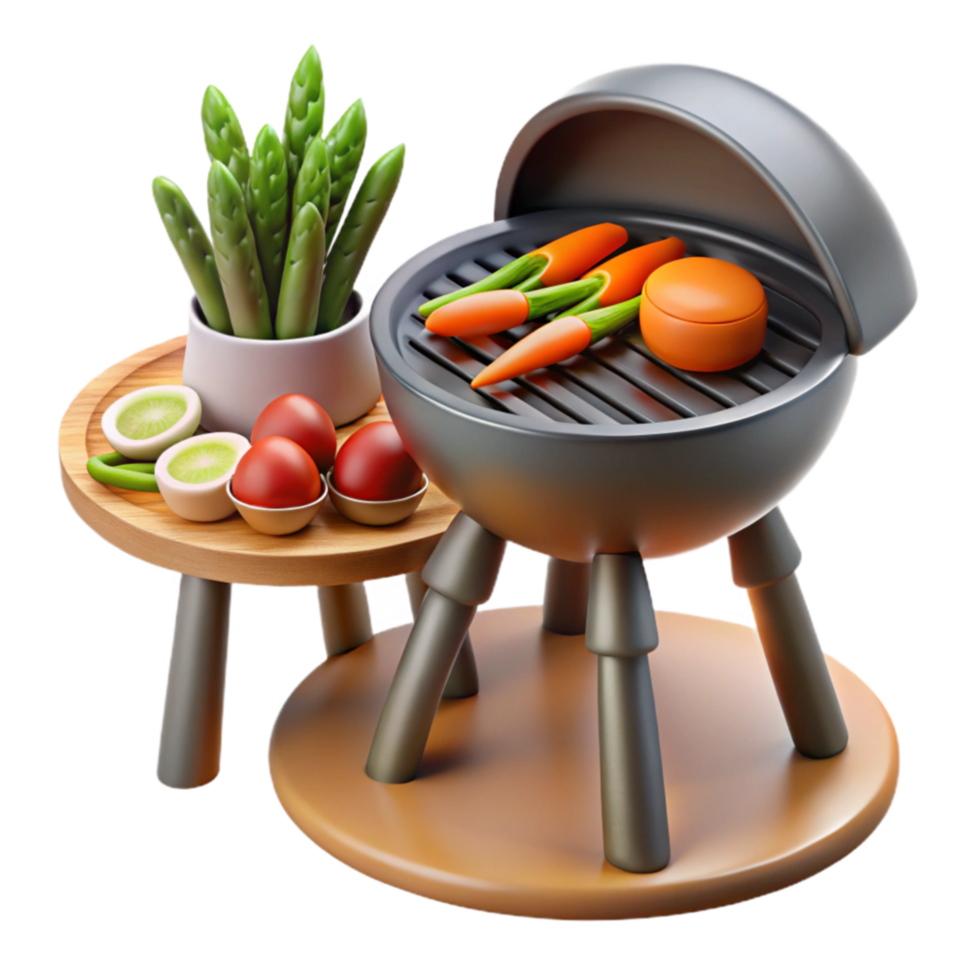vibrant abstract Grilling Vegetables and Eggs A Springtime Feast premium png