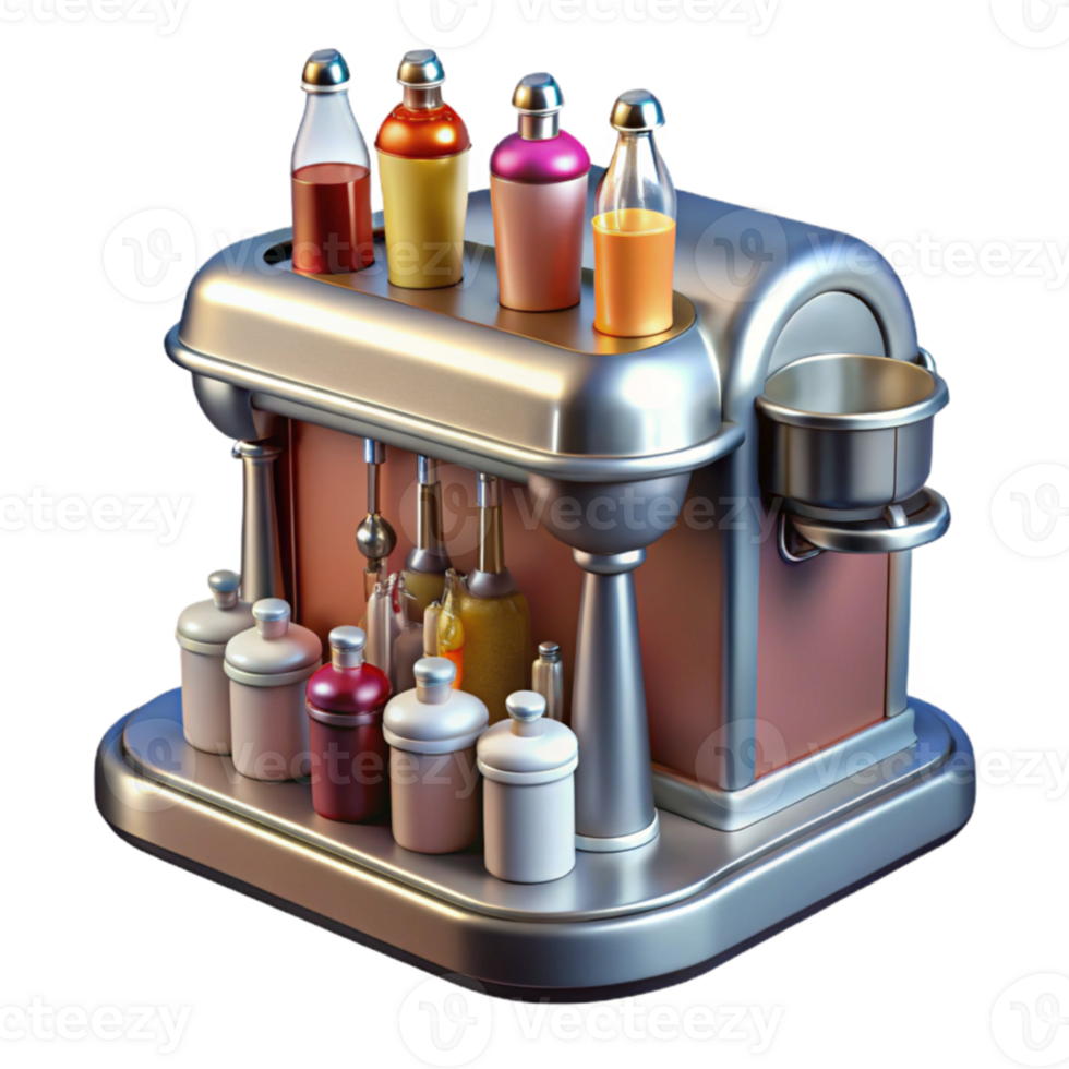 beautiful creative Retro Cocktail Maker Automated Drink Mixer with Dispenser high resolution png