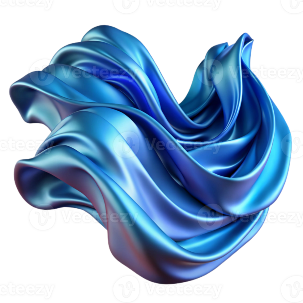 stunning rustic Abstract Blue Fabric Swirl 3D Render of Flowing Textile exclusive png