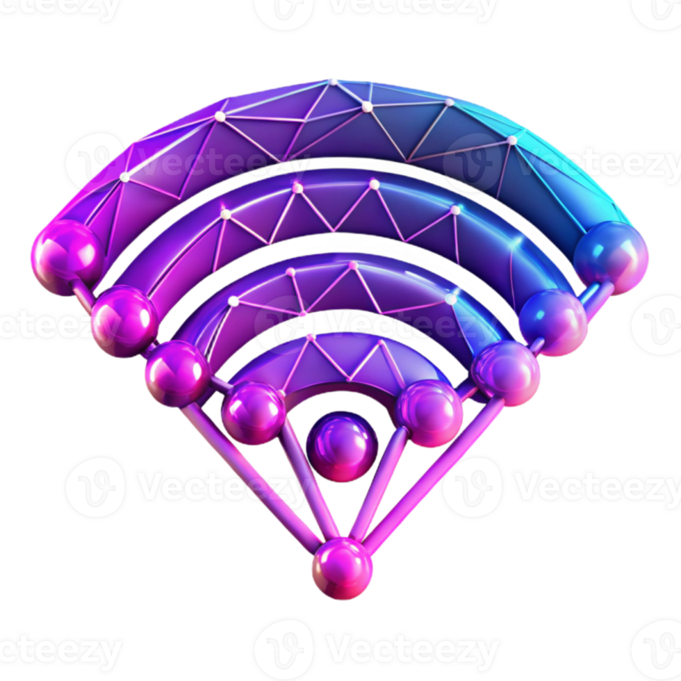 Wireless Network Connectivity A 3D Abstract Representation png