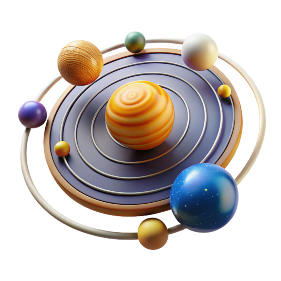 serene abstract Celestial Orbits A 3D Planetary System authentic png
