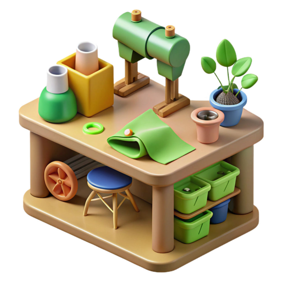 impressive abstract Crafting Table Sewing Machine, Tools Plants genuine png