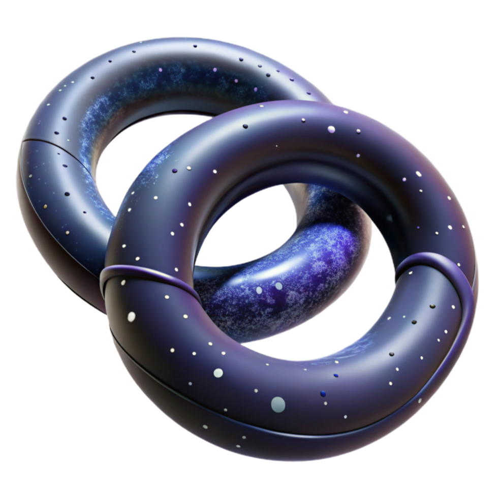 dramatic classic Cosmic Rings 3D Render of Intertwined Toruses exclusive png