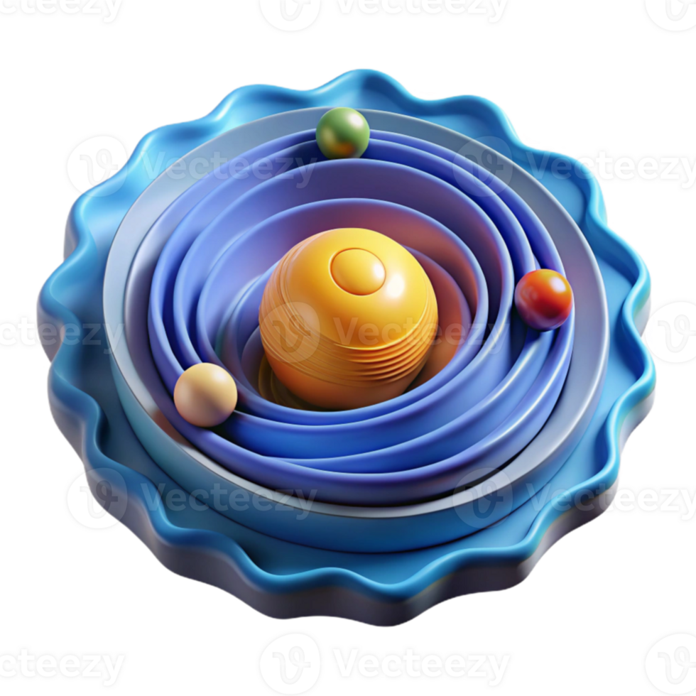 Abstract 3D Rendering Circular Planetary System png